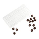Pastry Tek Polycarbonate Half Sphere Candy/Chocolate Mold - 21-Compartment - 1 Count Box - Restaurantware (RWP0638C-1)