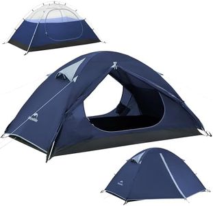 Naturehike Bleik-A Tent Ultralight Backpacking Tent 2 Person, 3-Season Hiking Tent, Easy Setup Waterproof Windproof with PU3000mm+ Rainfly, Double Ventilation Canopy (Navy Blue)