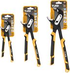 Tongue and Groove Pliers 8/10/12 Inch Adjustable Pliers Set Groove Joint Pliers With 7-Position Push-Lock,V-Jaw Water Pump Pliers With Cushion Grip Handle Tools For Plumber Home Repair Maintenance