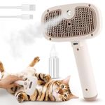 Cat Steam Brush, 3 in1 Pet Grooming Comb Brushes with Water Tank, Spray Steamy Cats Brush with Self-Cleaning One Button for Cat Dog Pet Hair Removal