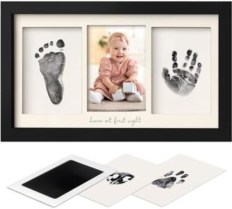 KeaBabies Inkless Baby Hand And Footprint Kit Frame - Personalized Picture for Newborn Mess Free Keepsake Handprint Shower Gifts (Onyx Black) (KeaBabies)