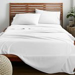 American Home Collection California King Sheet Set - Ultra Soft Microfiber 16-Inch Deep Pocket Bed Sheets - Breathable, Wrinkle and Fade Resistant, Easy Care - 4 Piece Set (Cal King, White)