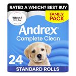 Andrex Complete Clean Toilet Roll - 24 Toilet Rolls, Bulk Buy, Now Even Softer, FSC Certified, endorsed as a Which? Best Buy