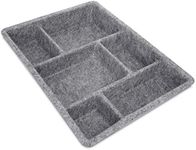 Navaris Felt Drawer Organiser Tray - Tidy Desk Drawers, Office Supplies, Jewellery, Cosmetics, Small Personal Items and Accessories - Grey