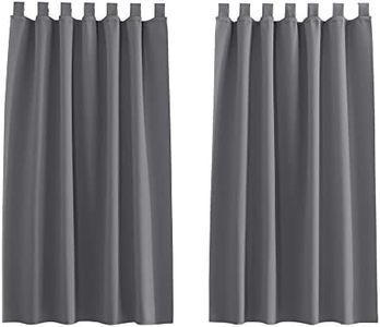 PONY DANCE Tende Oscuranti per Interni 2 Pezzi 140x145 CM Tende per Finestre Piccole Tende Cucina con Passanti Tende Corte per Interni Decorazione, Grigio
