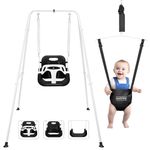 HARPPA 2 in 1 Toddler Swing Set, Foldable Kids Swing & Baby Jumper for Indoor&Outdoor Play, Adjustable Children Swing Set for Toddler Aged 1~5 Years (Black)