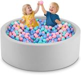 Aunekiv 47.2" x 15.7" Foam Ball Pit for Toddlers, Baby Round Balls Pool for Babies 1-3, Kids Play Ball Pits Ideal Gift for Boys and Girls, Balls Not Included, Grey