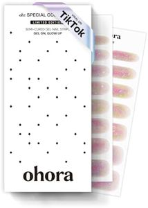 ohora Semi Cured Gel Nail Strips (N Rainbow Bomb) - Rainbow, Ombre, Works with Any UV/LED Lamps, Salon-Quality, Long Lasting, Easy to Apply & Remove - Includes 2 Prep Pads, Nail File & Wooden Stick