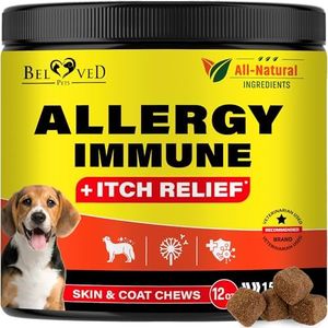 Dog Anti Itch & Allergy Relief Chews - Dry Itchy Skin & Hot Spot Treatment with Probiotic, Omega 3 Oil, Hemp - Immune Supplement & Seasonal Allergies Medicine for Dogs, Puppy - 140 Bites Made in USA