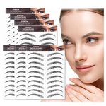 AWAVM 7Sheets/77Pairs 4D Hair-Like Tattoo Stickers Waterproof Natural Fake Eyebrow Stickers,Long Lasting Eyebrow Grooming Shaping Perfect for Women and Girls (Black-09)