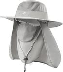 Fishing Hat,Sun Cap with UPF 50+ Sun Protection and Neck Flap,for Man and Women Light Grey