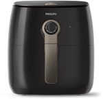 Philips Digital Airfryer with Twin Turbostar Technology with Recipe Book, HD9741/99, Black
