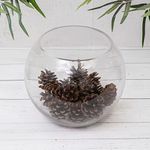 Clear Glass Flower Round Ball Vase Fish Bowl Table Centrepiece 20cms