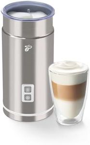 Tchibo Elektrischer Milchaufschäumer, Antihaftbeschichtung, warmer und kalter Milchschaum, 130 ml Fassungsvermögen, für Latte Macchiato, Cappuccino und Kakao, Edelstahlgehäuse rostfrei