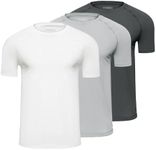 Fioboc Compression Shirts PerformancePro Active Crew Neck Tee Moisture Wicking Quick Dry Gym Running Shirts