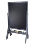 Little Partners Contempo Adjustable Height Art Easel (White/Black Board, Earl Grey)