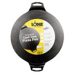 Lodge BW15PP 15 Inch Seasoned Cast Iron Pizza Pan, Black