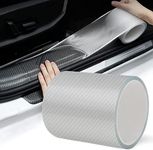 Car Sill Protectors Strips, 10cmx10m Car Door Sill Protector Car Door Guard Bumper Protector Sticker Anti Scratch Carbon Fiber Wrap Film for Car Door Guard/Front and Rear Bumper/Door Sill Protector…