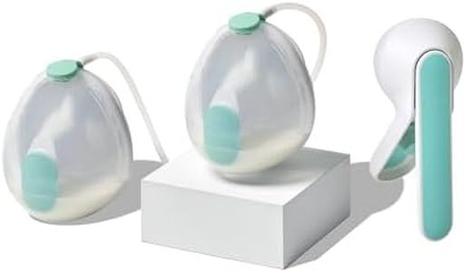 Willow Wave Double Wearable Manual Breast Pump, Pump Both Sides Discreetly, Ergonomic Handle, 24mm Silicone Flanges, Two 5oz Containers, Works with Electric Breast Pumps as Hands-Free Conversion Kit