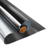 KESPEN Window Film One Way Daytime Privacy Static Cling Sun Blocking Anti UV Reflective Window Tint for Home and Office, Black-Silver, 17.5 Inch X 6.5 Feet