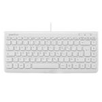 Perixx PERIBOARD-407 Wired USB Mini Compact Keyboard with 11 Hot Keys, Piano White, Canadian-French Layout (QWERTY)