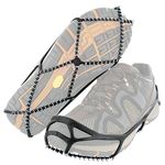 Yaktrax Walk Ice & Snow Grips For Walking Shoes, Elastic Rubber Strap & 1.2mm Steel Coils, Provides Traction In Ice & Snow, Black, Large