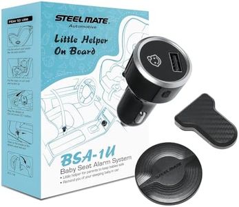 STEELMATE 1U Automotive Baby Car Seat Alarm System Reminder, Backseat Baby in Car Reminder Warning w/Light & Sounds Remind When Power Off/Unbuckle, Easy Installation