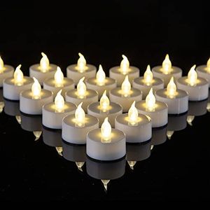 simile Paquete de 50 luces de té LED sin llama velas de té con pilas falsas 100 horas para bodas, fiestas, vacaciones, decoración del hogar al aire libre (blanco cálido)…