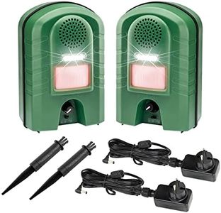 VOSS.sonic Doppelpack: 2 x Ultraschallabwehrgerät mit Bewegungsmelder & Blitz + 2X Outdoornetzteil gegen Marder Katzen und Waschbären Ultraschallvertreiber Tiervertreiber