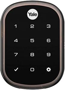 Liftmaster myQ Key Free Smart Lock with Touchscreen, Deadbolt, Oil Rubbed Bronze with myQ Smart Garage Control Control (LMDBPACK-OB & 821LMC)