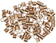 The Beadsmith Tube Crimp Beads, 2.5 x 2.5mm, 100 Pieces, Gold Color, Uniform Cylindrical Shape, No Sharp Edges, Designed to Secure The Ends of Jewelry Stringing Wires and Cables