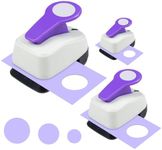 Craft Circle Hole Punch, 3pcs Different Size of Scrapbooking Punches Crafting Designs for Office Supplies, Card Making, DIY Albums Photos, Circle Cutter for Scrapbook Crafts Purple