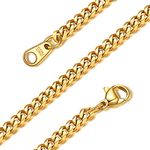 GOLDCHIC JEWELRY 3mm Gold Curb Chain Necklace For Pendant, Cuban Link For Women, 22 inches