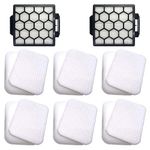 SaferCCTV 2 HEPA Filter + 6 Foam Filters Replacement Set Compatible with Shark Navigator ZU60 NV255 NV251 Upright Vacuum,8 Pack