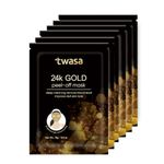 Twasa 24k Gold Peel Off Mask For Deep Cleaning Blackheads and Whiteheads Remover & Improve Dull Skin | Golden Glow Peel Off Mask For Instant Glow, 90gm