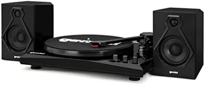 Gemini Sound TT-900 - Classic Black 3-Speed Turntable with Pitch Adjustment, Bluetooth Connectivity, and High-Fidelity Stereo Sound