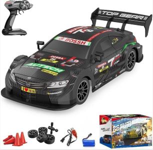 RUZPA RC Drift Car 1:16, 2.4GHz 4WD Remote Control Car, 30+KM/H High Speed Drifting RC Cars with LED Lights Two Batteries and Drift Tires Racing Cars for Adults Boys Kids, Blue