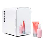 Iceman Portable Mirrored Personal Fridge 4 Litre Mini Refrigerator, Skin Care, Makeup Storage, Beauty, Serums and Face Masks, Small for Desktop Or Travel, Cool & Heat, Cosmetic Application, White