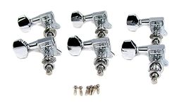 6pc set of Chrome 6-in-a-Line Sealed-Gear Guitar Tuners/Machine Heads