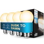 MikeWin Dusk to Dawn Light Bulbs Outdoor, Sensor A19 LED Light Bulb, 12W (100W Equivalent), 1000lm, Auto On/Off Photocell Automatic for Outdoor Lighting, for Porch Garage Yard, 3000K Warm White, 4Pack