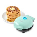 Dash Mini Maker: The Mini Waffle Maker Machine for Individual Waffles, Paninis, Hash browns, & other on the go Breakfast, Lunch, or Snacks - Aqua, 4"