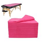 Rngwaper 80Pcs Massage Table Sheets, Breathable Disposable Bed Covers, Disposable Bed Sheets for Massage Table, Soft Spa Bed Cover for Beauty Salon, Tattoo, Waxing, Non Woven Fabric, 31"X 71"(80pc,pink)