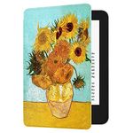 HUASIRU Case for Kindle (10th Gen - 2019 Release Only, Model NO J9G29R) Cover with Auto Wake/Sleep — will not fit Kindle Paperwhite or Kindle Oasis, Sun Flowers