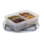 Starfrit LocknLock Plastic Divided Lunch Container - Removable Divider - 54oz/1.6L - Airtight & Leakproof - 4-Sided Locking Lid