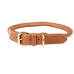 WeatherBeeta Rolled Leather Dog Collar, Tan, S