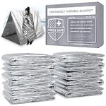 Swiss Safe Emergency Mylar Thermal Blankets (Bulk 10pk, 25pk) - Designed for NASA, Outdoors, Hiking, Survival, Marathons or First Aid (Silver Color)