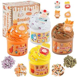 4 Pack Food Butter Slime, Super Soft & Non-Sticky Slime Kit for Girls & Boys Ages 8-12, Slime Party Favors for Kids, Sensory Toys Holiday Birthday Easter Hallowmas Christmas Girls Gifts & Boys Gifts