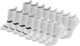 Saucony Women's Performance Heel Tab Athletic (8 & 16 Pairs) Running Socks, Basic White (16 Pairs), Small US