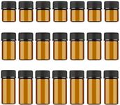 JJKMALL 1ml/2ml/3ml Mini Amber Glass Vial Essential Oil Bottles with Orifice Reducer and Cap for Essential Oils, Chemistry Lab Chemicals, (30 pcs) (1ml 10pcs 2ml 10pcs 3ml 10pcs)