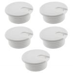 HJGarden 5PCS 1-1/2inch / 38mm Desk Grommet Wire Cord Cable Grommets Hole Cover for Office PC Desk Cable Cord Organizer Plastic Cover, White